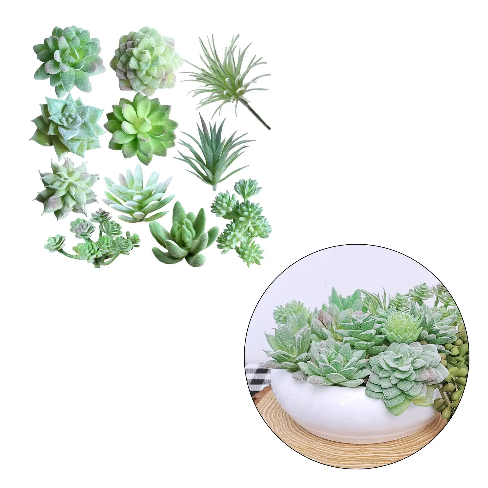 

11Pcs Mini Artificial Plants Unpotted Crafts Floral Arrangement Small Fake Plants for Outdoor Window Sill Garden Home Bathroom