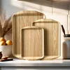 Wooden Tray Cake Bread Tray Put Water Cup Flat Tray Household Kitchen Storage Tray 2