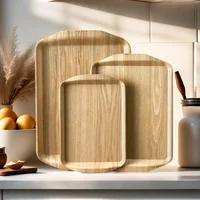 Wooden Tray Cake Bread Tray Put Water Cup Flat Tray Household Kitchen Storage Tray 2