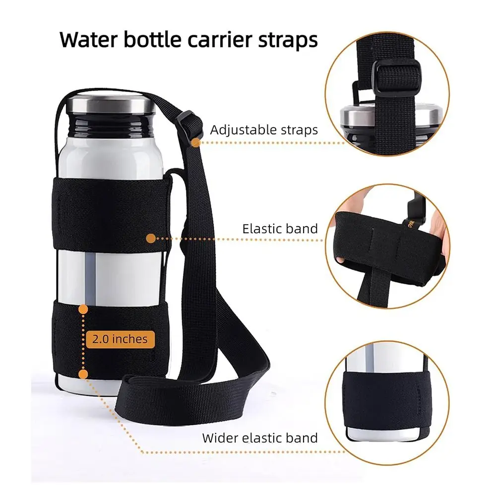 Universal Water Bottle Carrier Sling Adjustable Travel Bottle Shoulder Strap Durable Elastic Water Bottle Holder Accessories