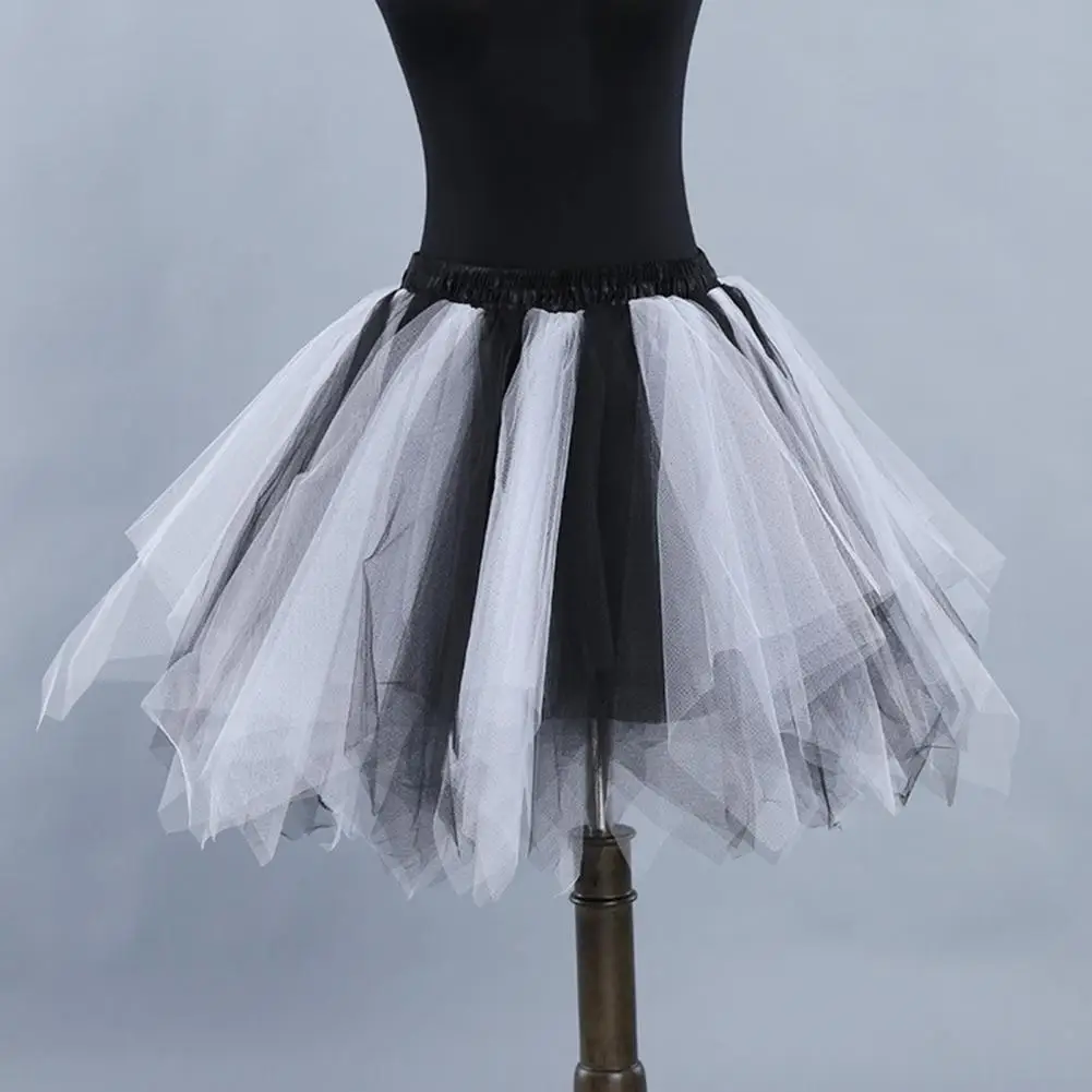 Tutu Skirt For Women A-line Big Swing Multi-layered High Elastic Waist Fluffy Gauze Dancing Performance Short Pleated Skirt 4
