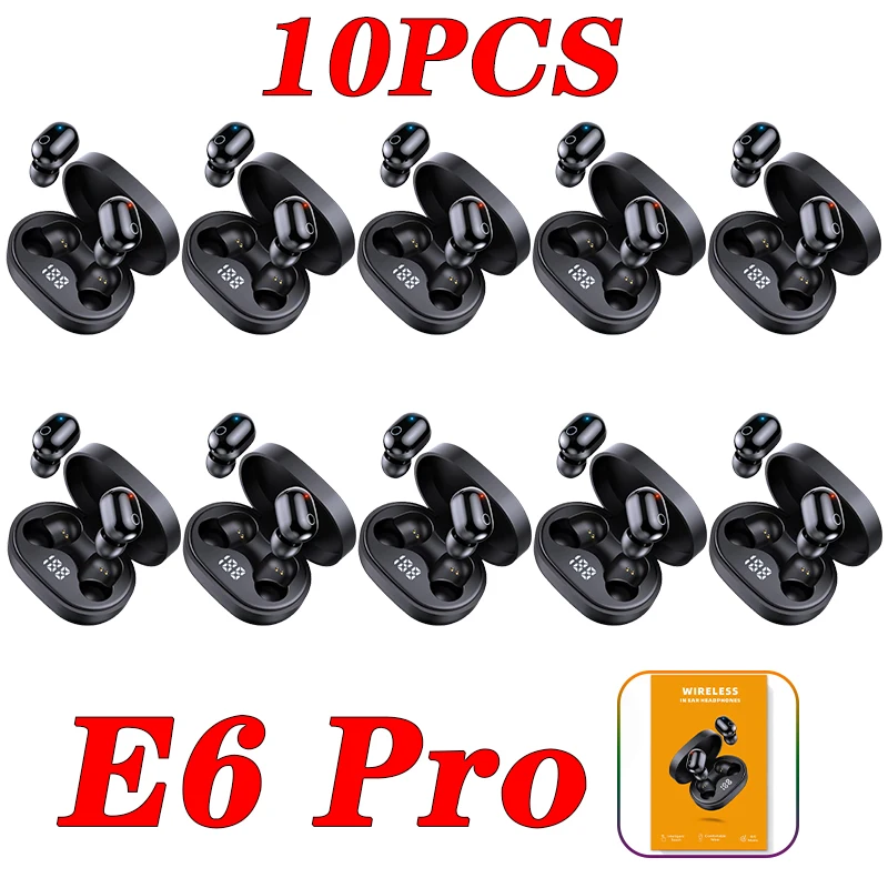 

10PCS E6 PRO TWS Bluetooth Headphone Headset Wireless Earphone LED Display Sport Waterproof Headset Earbuds PK E7S F9-5C