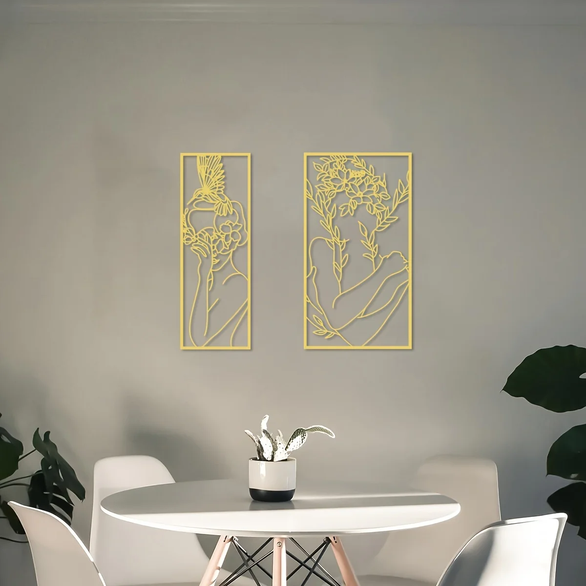 

Golden Woman Metal Wall Decor - Wall Art Decor, Geometric Wall Art, Metal Signs, Metal Art Decorations Gift