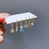 New Arrival Colorful Crystal Fairy Tales Hoop Earrings Set for Women Gold Color Huggies Jewelry 3