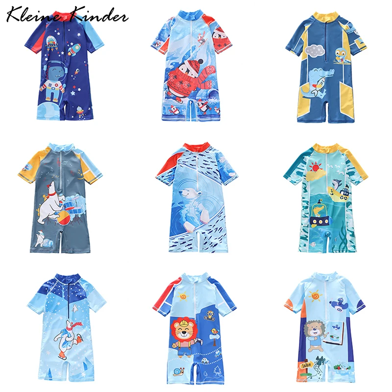 

Baby Swimwear One-Piece Bathing Suit Kids Cartoon Print Infant Toddler Swimsuit Boy Summer Anti UV Beach Swimming Pool Clothes