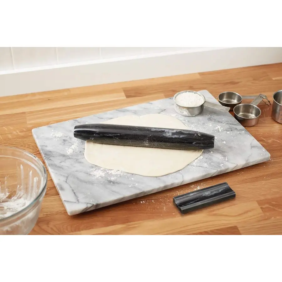 French Marble Rolling Pin - resting base