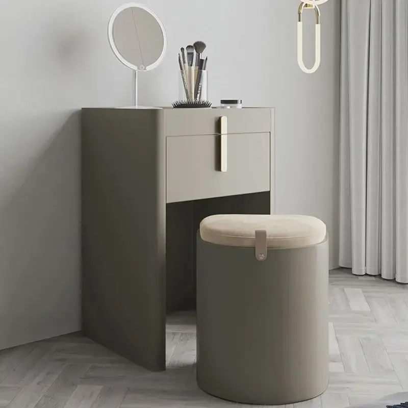 

Storage Small Stool 2023 New Makeup Table Mini Unit Makeup Table With LED Mirror Hotel Light Luxury Bedroom Furniture Cabinet