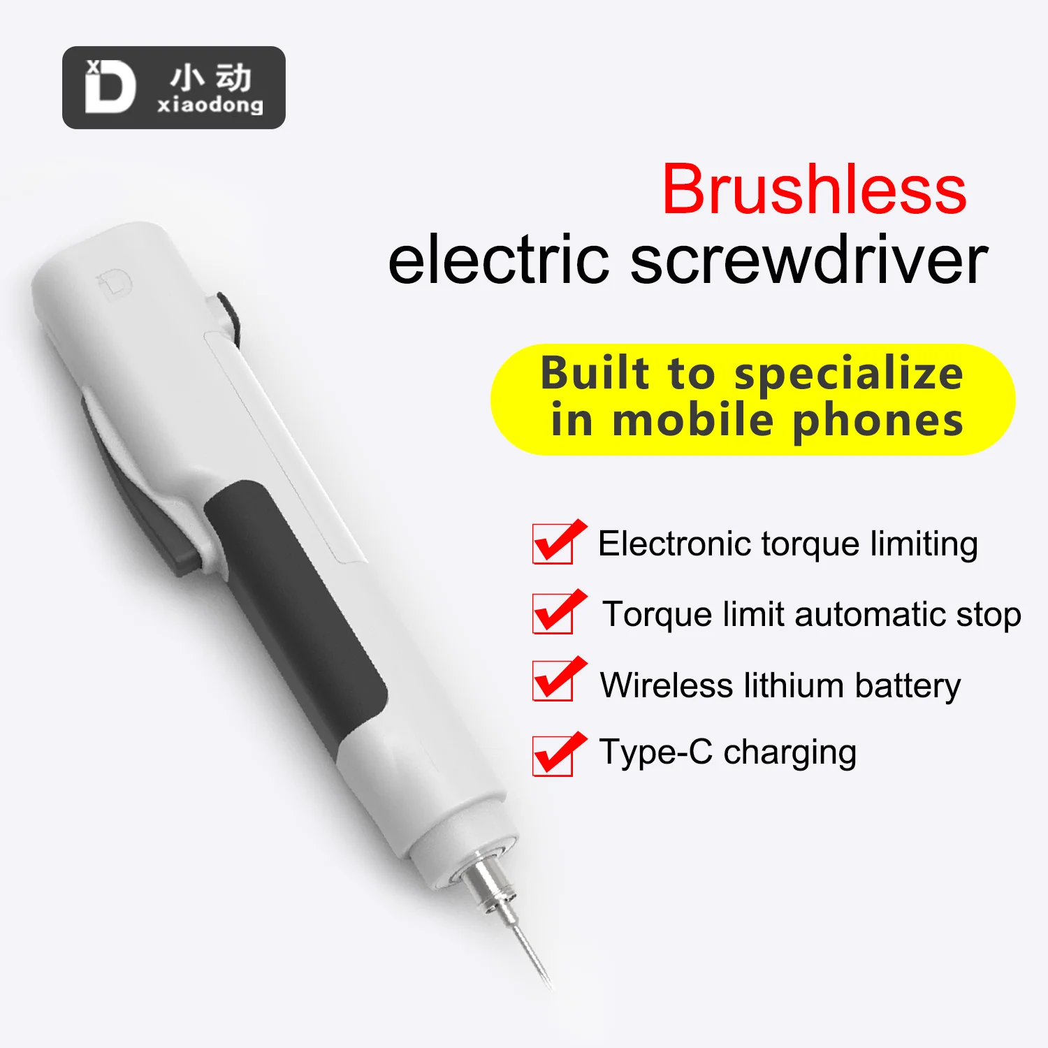 Xiaodong P1 Electric Screwdriver Professional Disassembly Tool for IPhone Android Huawei Phones Tablets Repair Opening Tools bst 001 stainless steel metal pry bar suitable for iphone android phone screen back cover disassembly tool