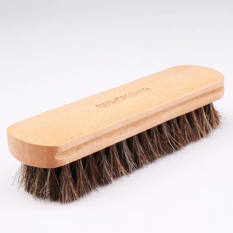 Horsehair Shoe Brush Polish Natural Leather Real Horse Hair Soft Polishing Tool Bootpolish Cleaning Brush for Suede Nubuck Boot 3