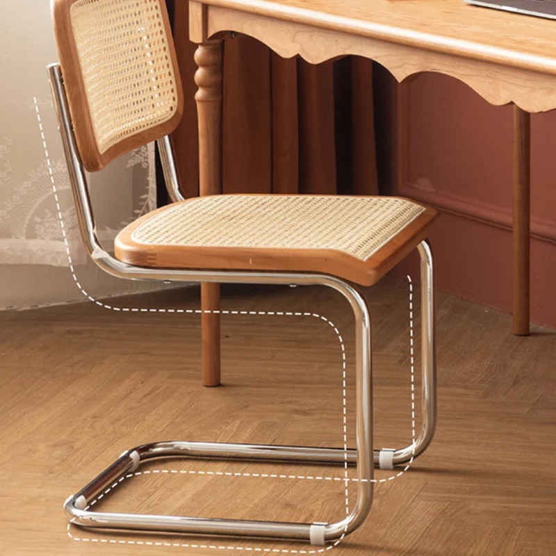 

Modern Rattan Wood Dining Chairs Metal Bedroom Lounge Chair Nordic Upholstered minimalist bedroom office kitchen furniture