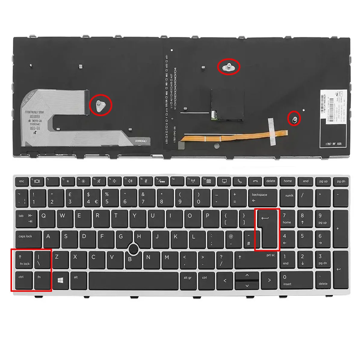 Uk Retroilluminato/Senza Retroilluminato Keybaord Per Hp Elitebook 850 G5 755 G5 850 G6 Laptop Silver Frame Con Puntatore