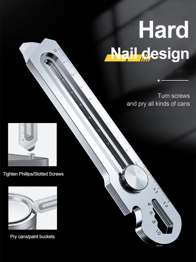 Aluminum Alloy 6 in 1 Multifunctional Box Cutter Heavy Duty 25/18MM Black  Premium estilete profissional ferramenta Wallpaper нож - AliExpress