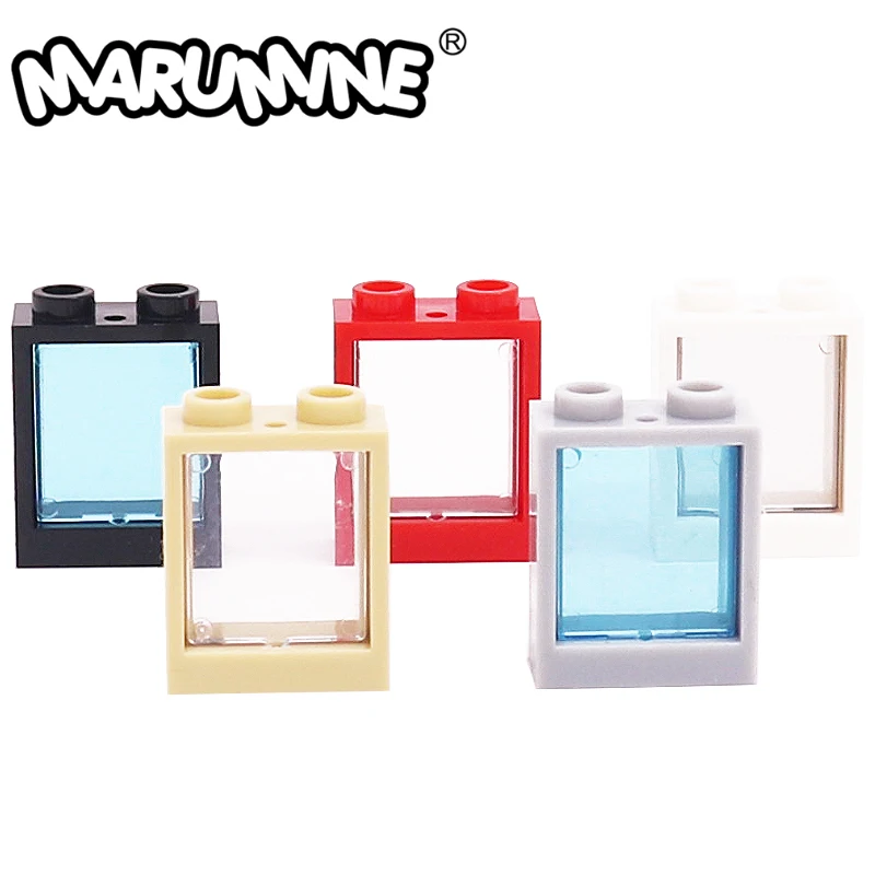 Marumine 60592 Window Frame 1x2x2 City Building Blocks MOC Parts Compatible with 60601 Transparent Glass House Accessories Toys