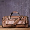 New Retro Large Capacity Men's Frosted Leather Travel Bag Made Of Old Top Layer Cowhide Portable Short Distance Luggage Bag 1