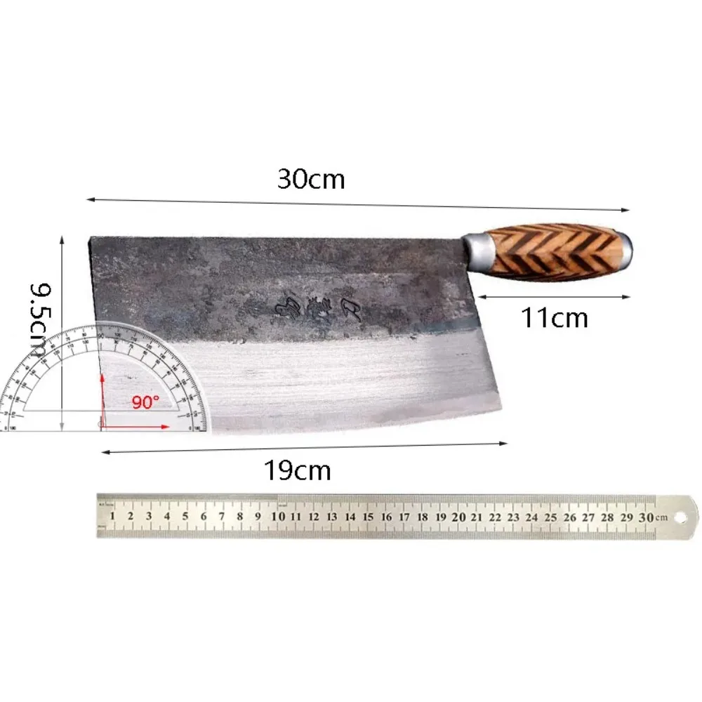 Kitchen Knife SHUOJI Handmade Chinese Kitchen Knives High Carbon Forged Kitchen Cleaver Wood Handle Slicing Knife Traditional Cooking Tools