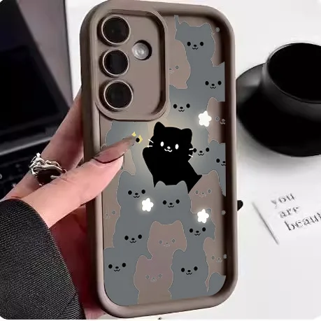Adorable Cartoon Cat Silicone Phone Case Cover