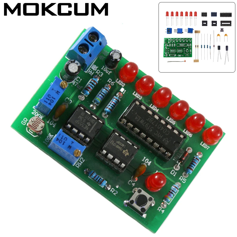 

Светодиодный Controll лампа для воды, ночной цикл, аналоговая схема, набор для электронной пайки «сделай сам», постоянный ток 4,5-5 В, лампа с контролем интенсивности