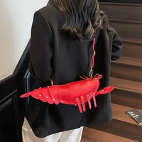 Sacs à bandoulière en PU avec fermeture éclair, Niche en forme de homard, sacs pour dames de haute qualité, couleur unie, rivets, sacs à bandoulière à la mode, 2025 3
