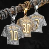 Football Jersey Messi Cristiano Ronaldo Neymar Mbappé Harland Men Necklaces Stainless Steel Pendant Chain Fashion Jewelry Gifts