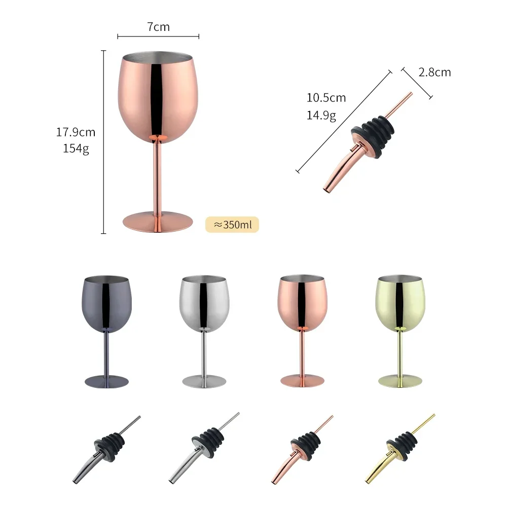 Liquor Pourers Wine Pourers Wine Accessories Wine Bottle Stoppers Liquor Dispenser 1-8PCS Stainless Steel Liquor Spouts Bottle Dispenser Wine Bottle Stopper With Goblet Champagne Cup Wine Cocktail Glass for Bar