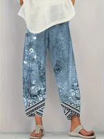 Plus Size Women Summer Casual vacation loose print pants Comfortable and Soft Trousers - Image 5