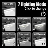 Phare de vélo à 9 LED rechargeable USB-C pour VTT, avec klaxon intégré, accessoires de cyclisme pour la sécurité nocturne 5