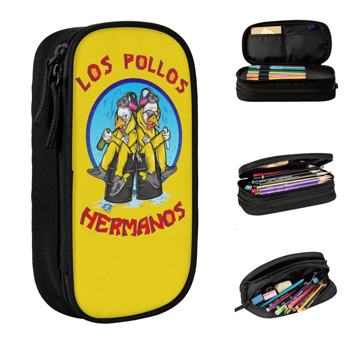 

Los Pollos Hermanos Pencil Case Double Layer Large Capacity Kids Breaking Bad Pen Case Suprise Gift