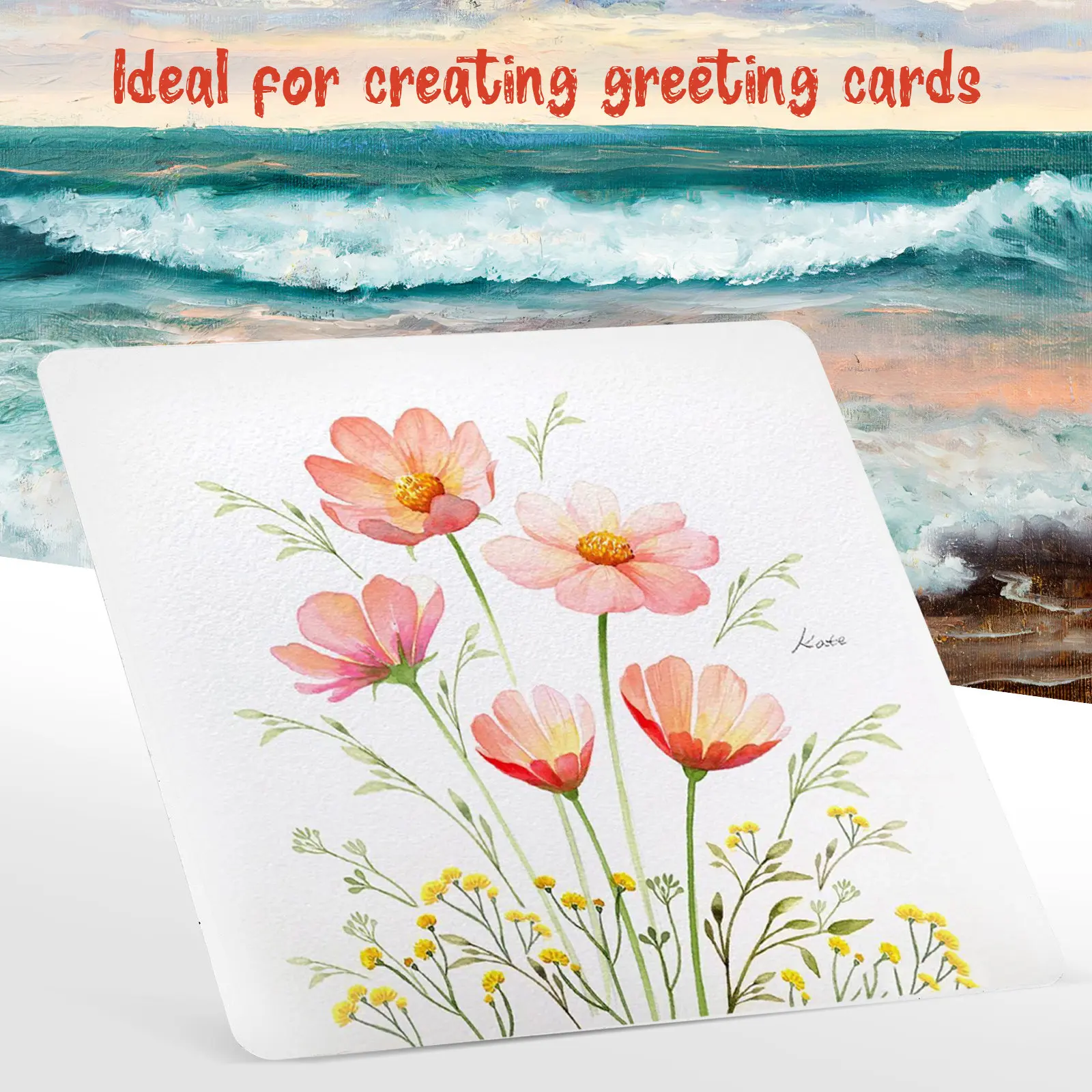 50개 빈 수채화 카드 흰색 카드지 종이 그림 그리기용 종이 교실 및 DIY 프로젝트용