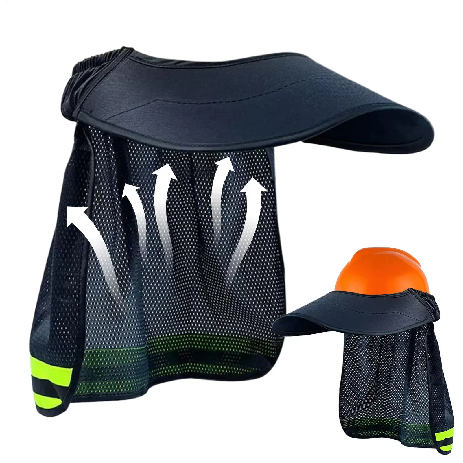 ard Hat Shade Sun Visor Neck Shade Reflective Strip Protective Helmet Attachment For outdoor Working Construction Sites Men
