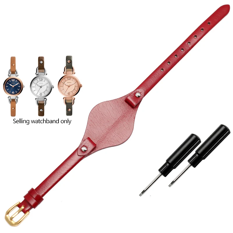 Premium Women's Leather Watchband - 8mm Elegant Strap Replacement
