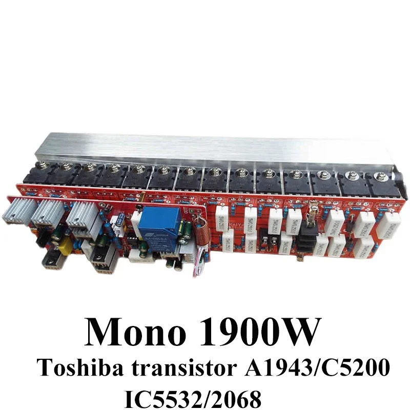 모노 파워 앰프 보드, 도시바 트랜지스터 A1943, C5200, IC5532, 2068, 순수 음성 HIFI 오디오 앰프 보드, 1900W