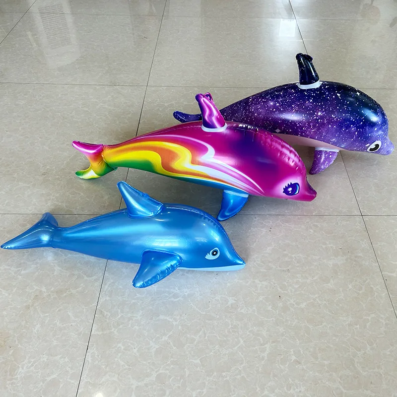 New Colorful Inflatable Large Dolphin Toys Creative Children's Water Party Dress Up Toys Starry Dolphin Fish Inflatable