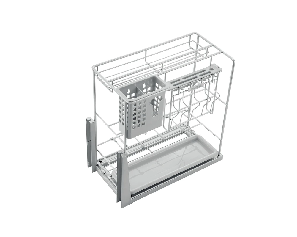 NUOMI Geek Series 400 450mm Kitchen Drawer Sliding Basket Cabinet Organizers Pull Out Pantry Unit Wire Seasoning Basket Drawers