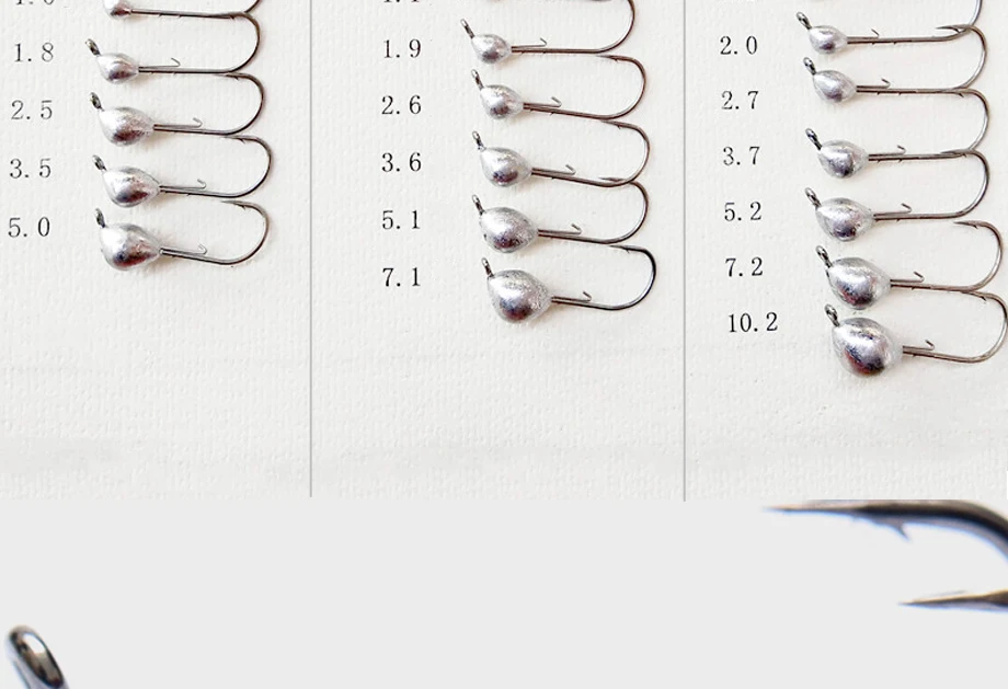 JYJ 0,7 g-10 g Bluthaken mit stumpfem Winkel für Mikroobjekt-Hilfshaken, weicher Wurm, Köderhaken, Jig-Angelgerät-Haken – Detail 5