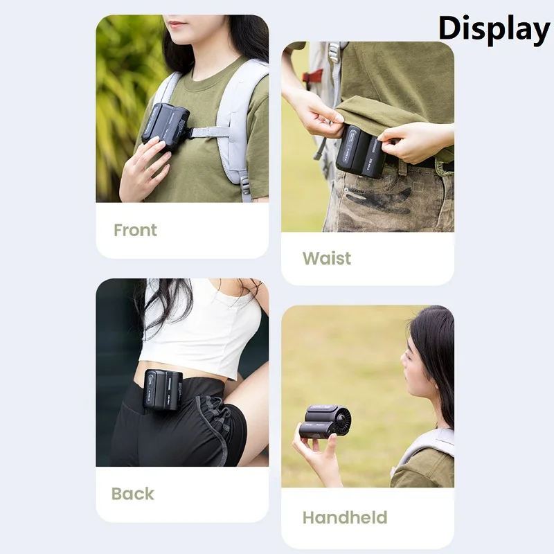 Leafless Hanging Waist Fans Under Shirt Fan Portable USB Charging Mini Clip on Waist Electric Fan Outdoor Camping Cooling Device 5