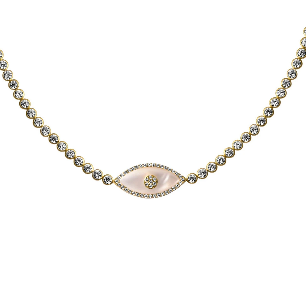 Luxe Crystal Evil Eye Layered Choker Necklace S27dcc0df2b514596bfe53a1956de09dbO