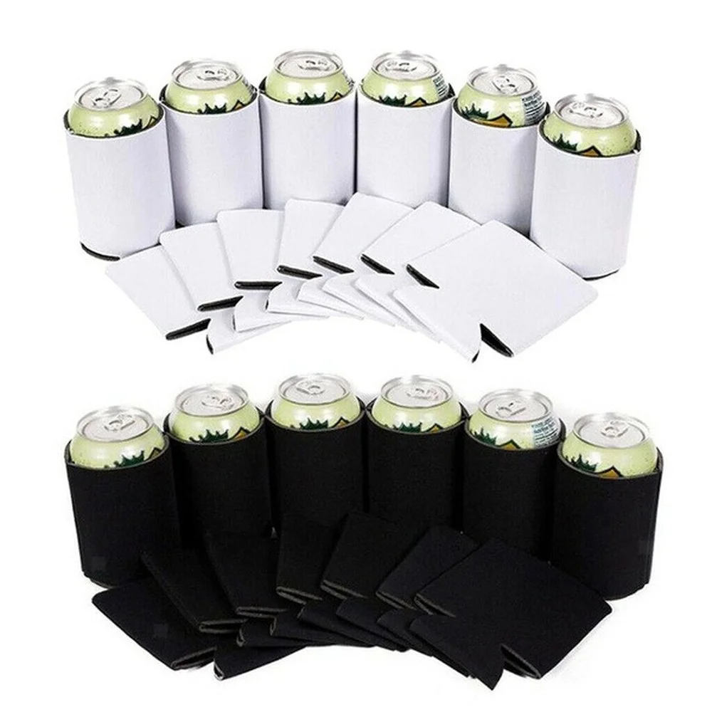 10pcs Lightweight Can Coolers Sleeves Soft Insulated Reusable for Water Bottles Hot Cold Drink Travel Supplies