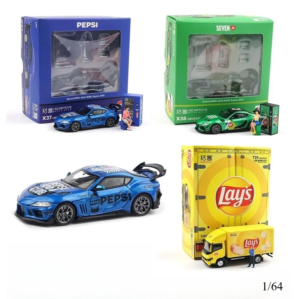 Xcartoys 1:64 Toyota Supra A90 Pepsi 7-Up Lay's Collaboration