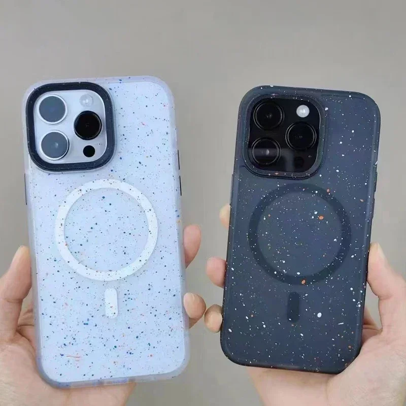 For iPhone 14 Pro Max Capa Celular ELVEV Shockproof Matte PC + TPU Magnetic Case for Magsafe Funda for iPhone 13 Pro Max