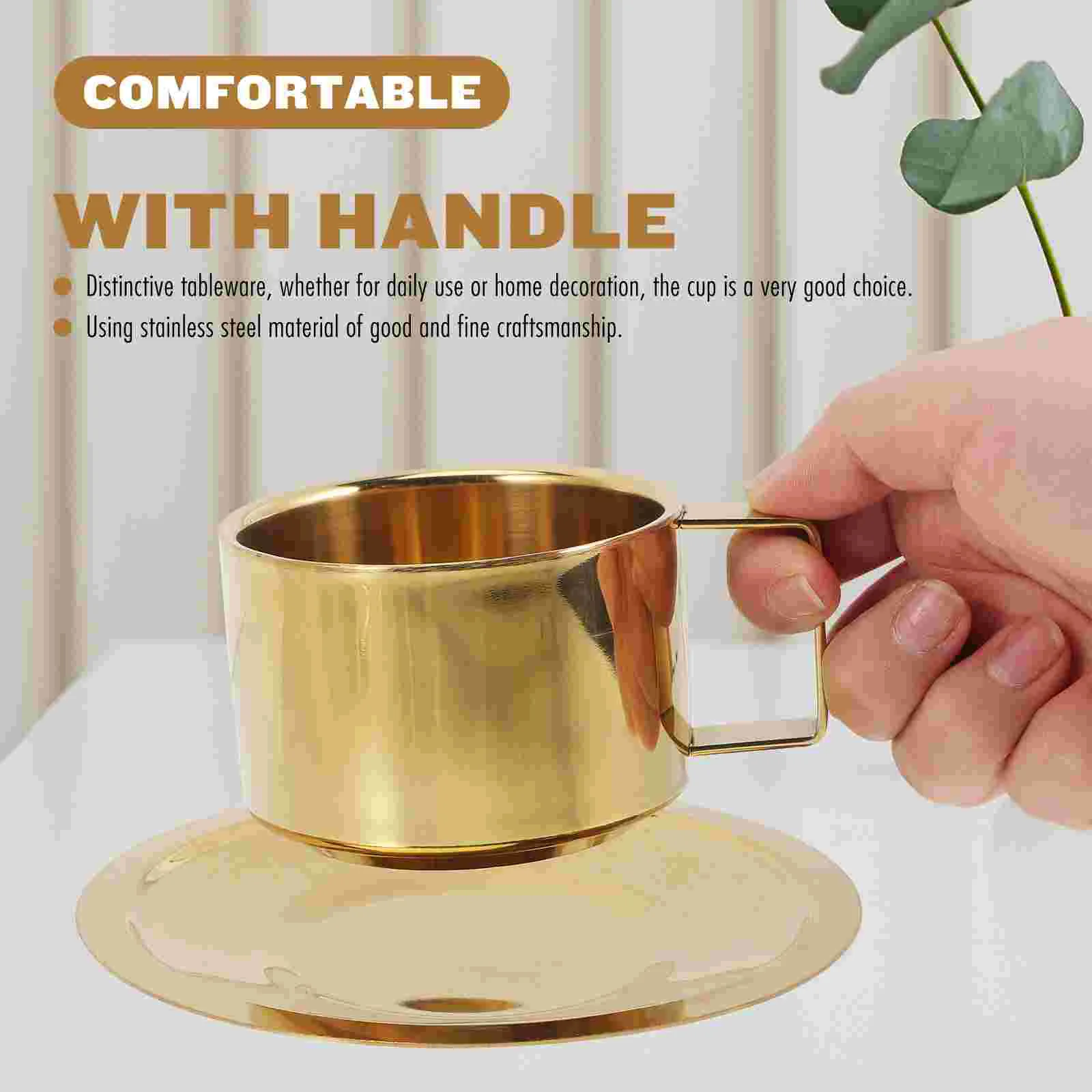 Stainless Steel Coffee Mug Cup for Home Office Household Metal Toddlers Milk Cups