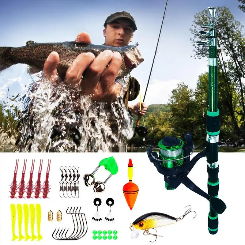 Fishing Poles And Reels Combo Spinning Rod And Reel For Men Telescopic Fishing  Pole With Reel Combo Sea Saltwater Freshwater Kit - AliExpress