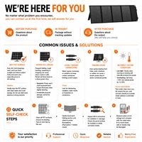 Chargeur solaire portable 200W, panneau solaire pliable pour générateurs solaires, camping en plein air, voyage, batterie externe 6