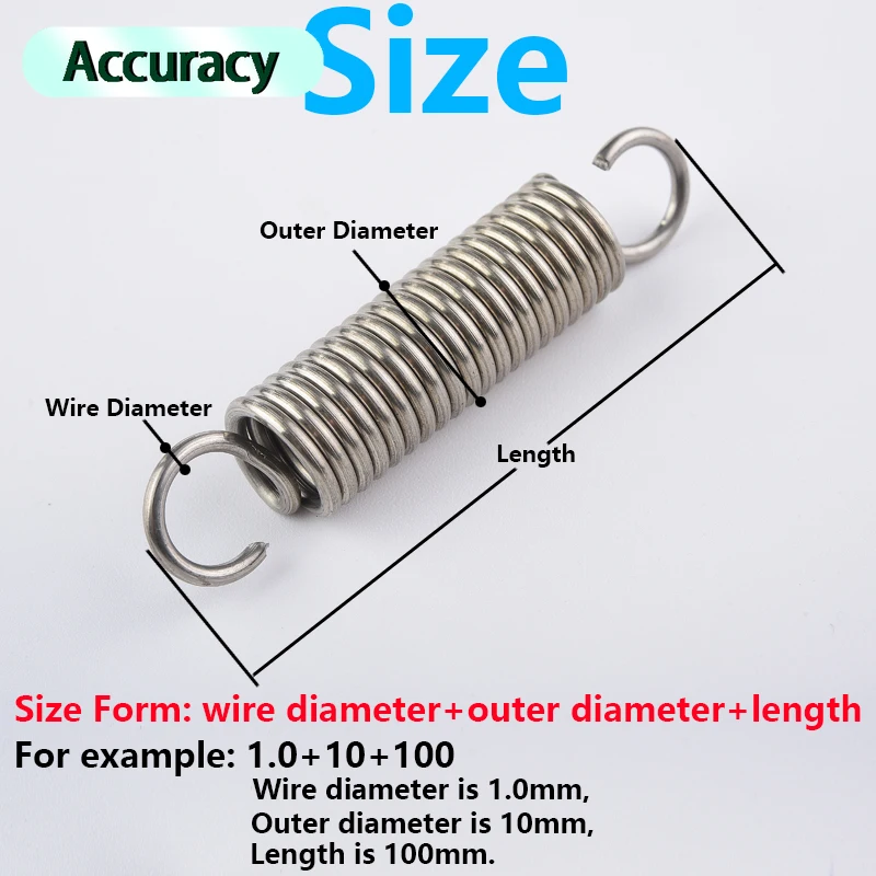Molla Trazione 2x18x1000mm Molla Di Tensione In Acciaio Inox - Foto 8