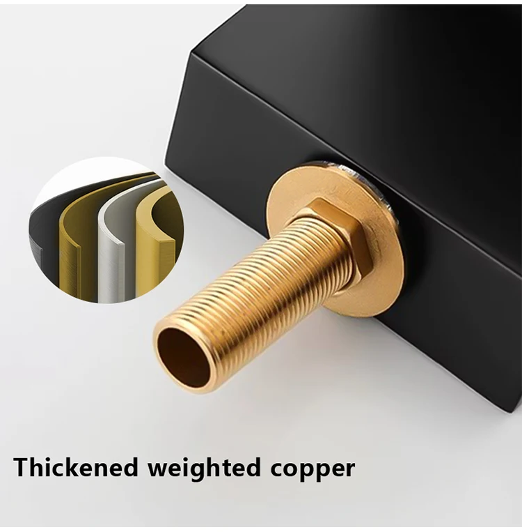 Description Picture 5 of itemNew Long Waterfall Bathtub faucet hot and cold Water Mixer Split 3PCS bath faucet Set Square