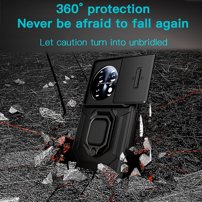 Étui de protection d'objectif d'appareil photo Bananq Slide 11 11R ACE 2 avec anneau magnétique et support pour OnePlus Nord N30 CE3 Lite_voghion.com