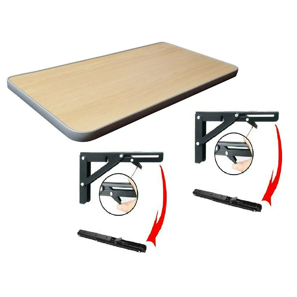 Folding Bracket Table 2Pcs Campervan Folding Bracket Table Shelf Motorhome Caravan Mini Folding Table Car Accessories