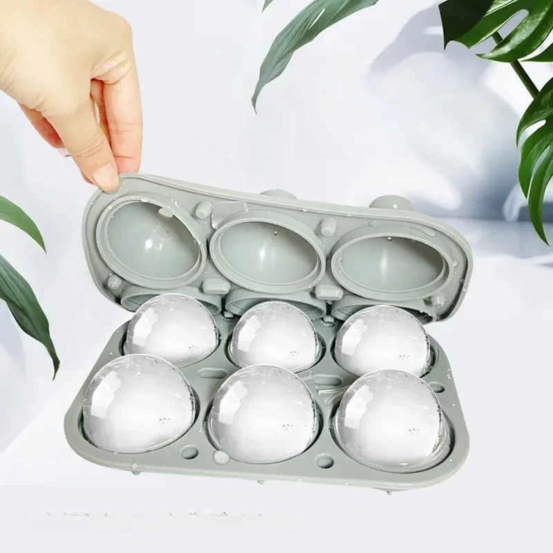 6 Cavitie Circular Ice Hockey Mold Silicone Ice Cube Mold DIY Ball Round Jelly Making Mould for Cocktail Whiskey Drink Molde ice mold