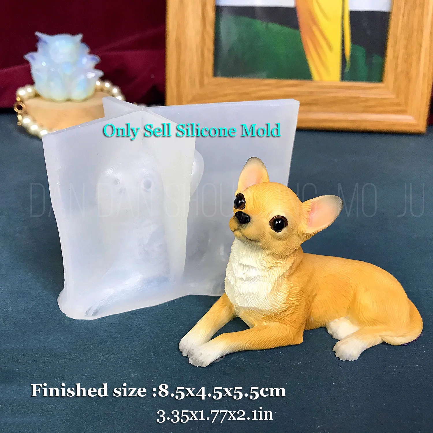 Moule en silicone pour ciment et plâtre, figurine de chien