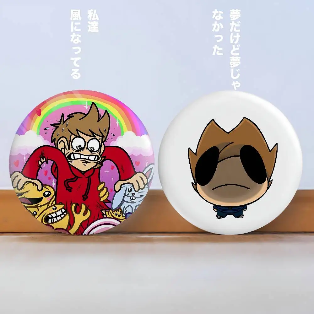 애니메이션 Eddsworld Tord 커버 브로치 재미있는 밈 배지 패션 주얼리 선물