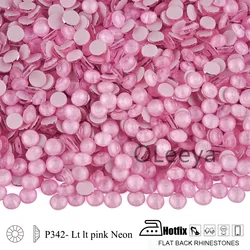 Oleeya Glitter Hotfix Rhinestones - 1440pcs Crystal Pack for DIY Nail Art Accessories (Lt lt pink neon)